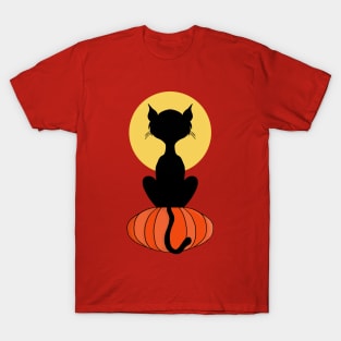 Kitten on the Halloween Pumpkin T-Shirt